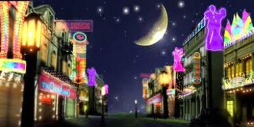 夜上海街头招牌霓虹灯舞台背景视频素材