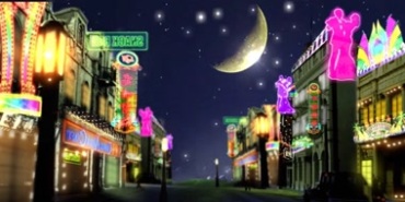 夜上海街头招牌霓虹灯舞台背景视频素材