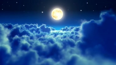 唯美夜天空云海月亮明月星空(有音乐)视频素材