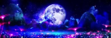 唯美梦境荷塘夜色水晶月亮视频素材