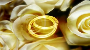 黄金戒指对戒爱情见证信物视频素材