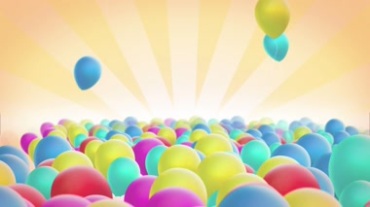 彩色气球的海洋小朋友欢乐气球视频素材