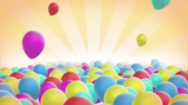 彩色气球的海洋小朋友欢乐气球视频素材