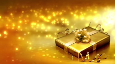 金色礼物 金色粒子 金灿灿的礼品盒视频素材