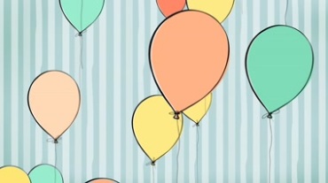 动画片气球线条卡通气球视频素材