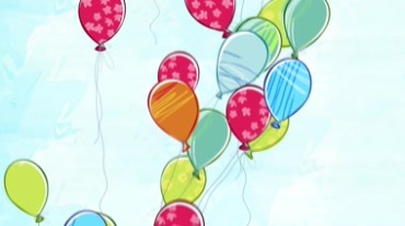 涂鸦气球卡通气球简笔画气球视频素材