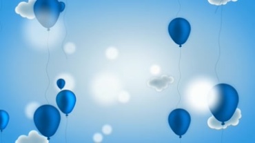 蓝色气球升空上升视频素材