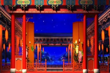 京剧唱戏老戏台视频素材