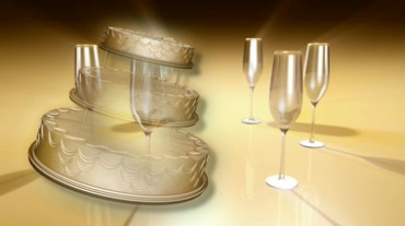 婚礼婚庆蛋糕红酒杯视频素材