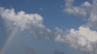 蓝天白云天空云朵云烟彩虹视频素材