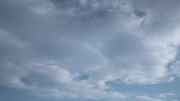 蓝天白云白色云团云层整体移动实拍视频素材