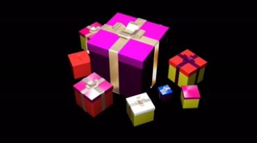 彩色礼物包装盒带透明通道视频素材