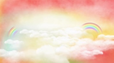 彩虹云朵粉色可爱唯美视频素材