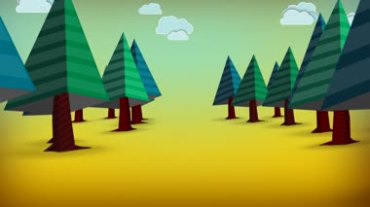 儿童卡通片树林树木绿树动态生长视频素材