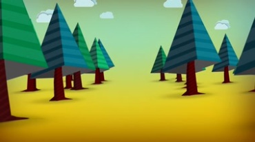 儿童卡通片树林树木绿树动态生长视频素材
