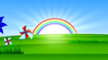 绿草地上美丽的彩虹视频素材