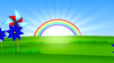 绿草地上美丽的彩虹视频素材