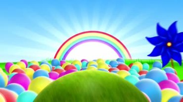 少儿舞蹈背景太阳彩虹风车气球小动物花视频素材