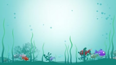 海底水草鱼儿游来游去动画视频素材
