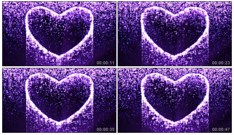 紫色心形桃心爱心火星闪光粒子掉落视频素材