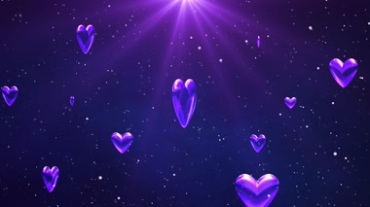 炫光粒子心形桃心爱心紫色Led背景视频素材