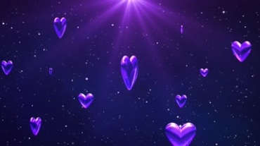 炫光粒子心形桃心爱心紫色Led背景视频素材