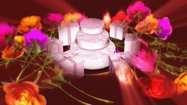 生日礼物蛋糕花朵鲜花Led视频素材