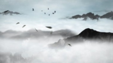 云雾萦绕山峰山峦之间仙境视频素材