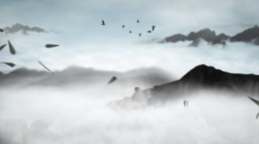 云雾萦绕山峰山峦之间仙境视频素材