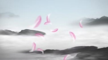 水墨中国云海漂浮高山视频素材