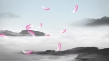 水墨中国云海漂浮高山视频素材