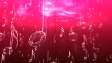 红色创意动态音符泡泡音乐符号水泡上升漂浮视频素材