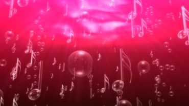 红色创意动态音符泡泡音乐符号水泡上升漂浮视频素材