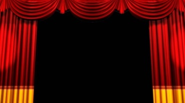 舞台幕布红色大幕布追光照射到幕布上视频素材