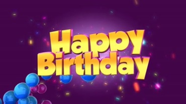happy birthday英文字母视频素材