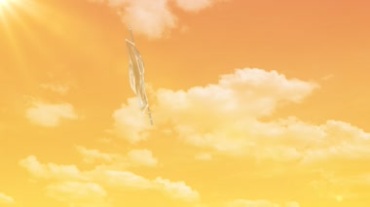天空白云飘移旗帜悬浮空中视频素材