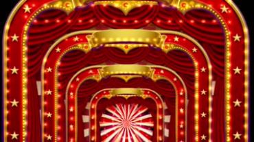 百老汇舞台灯光秀拱门灯光舞台效果视频素材