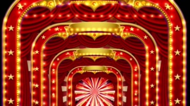 百老汇舞台灯光秀拱门灯光舞台效果视频素材