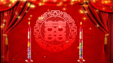 中式婚礼喜字红烛喜事成亲结婚视频素材