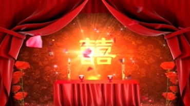 中式传统成亲拜天地背景(有音乐)视频素材