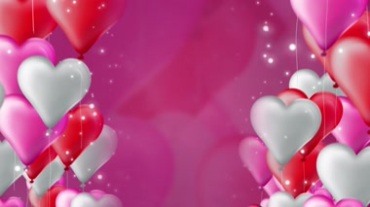 浪漫唯美粉色气球升空用于爱情表白视频素材