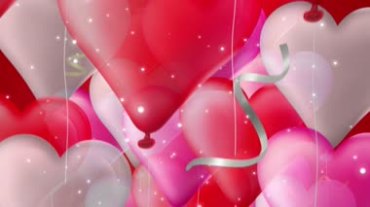 大簇粉红气球升空情侣爱情表白视频素材
