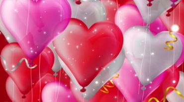 很多粉色气球一起升空的浪漫视频素材