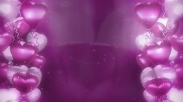 紫色心形气球浪漫爱情表白视频素材