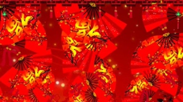 春节新年恭喜发财鞭炮声(有音乐)视频素材