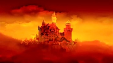 残阳血红万圣节城堡古堡视频素材
