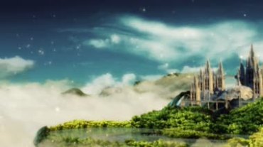 梦幻粒子自然风光城堡庄园周边景色视频素材