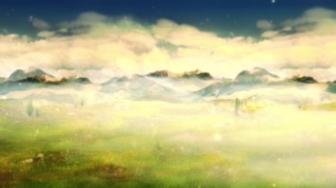 梦幻粒子自然风光城堡庄园周边景色视频素材