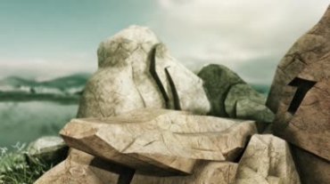 风化石头雕塑视频素材
