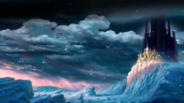 冰雪冰山上的古堡视频素材